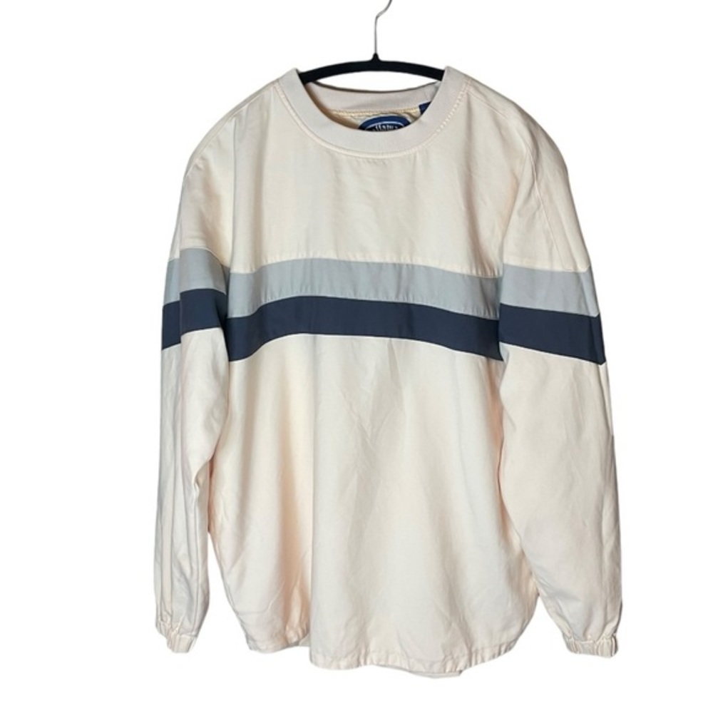Callaway Golf Pullover Windbreaker Off White Blue Grey Mens Size Medium